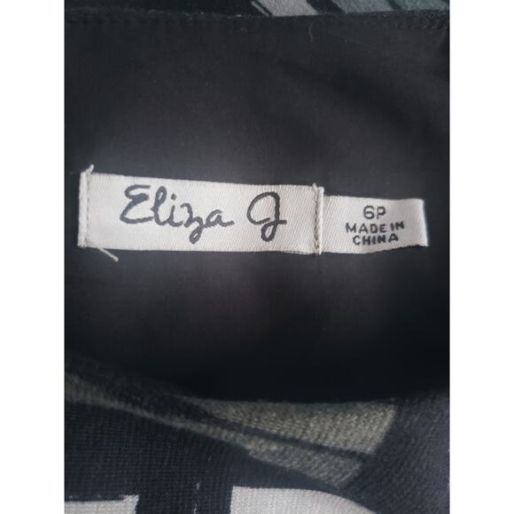 Eliza J Missy Mod Printed Black/Pink Dress Size 6P - Picture 7 of 8